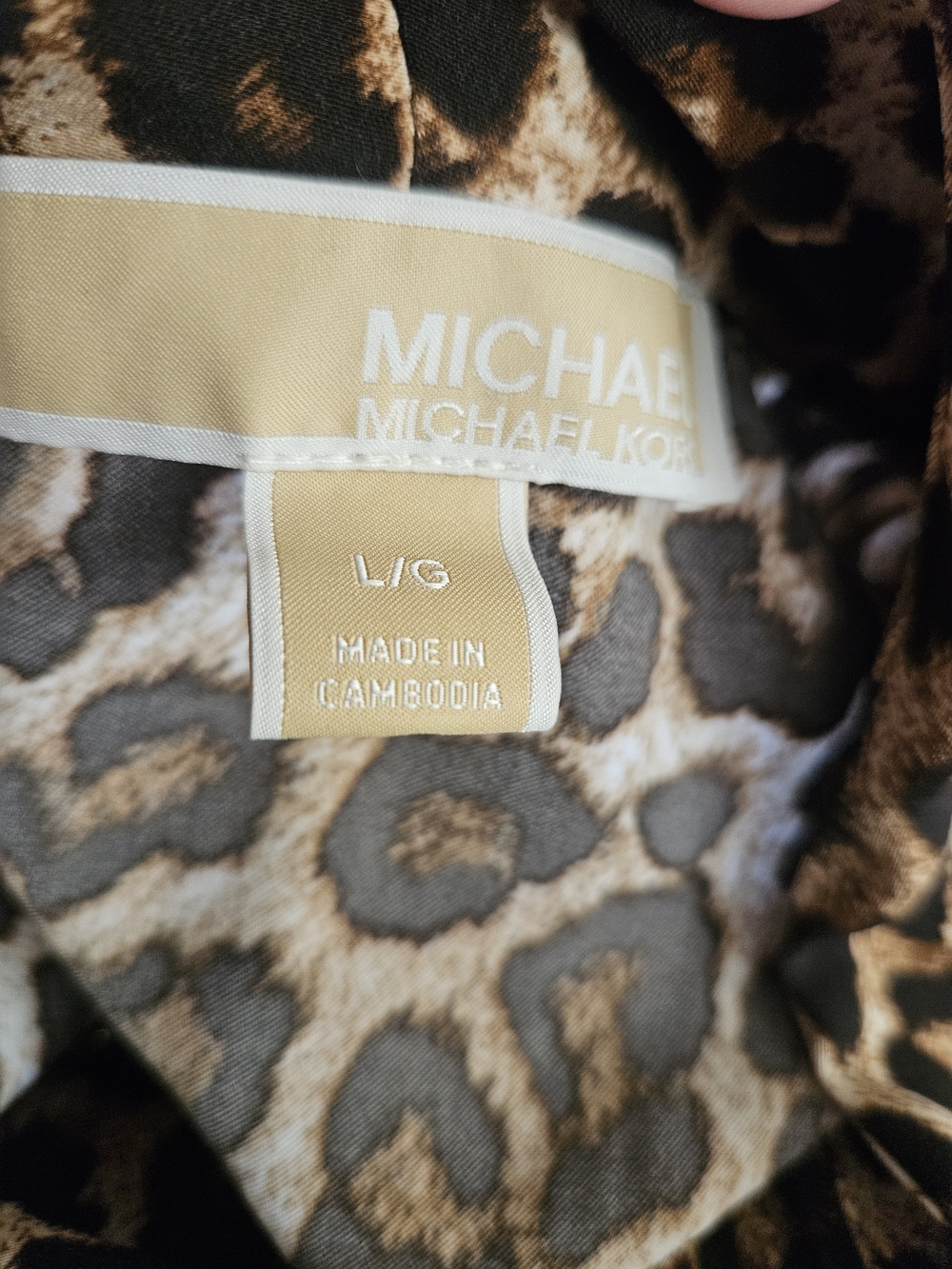 Michael Kors Leopard Print Tie-Front Blouse in Brown and Black - Picture 2 of 2